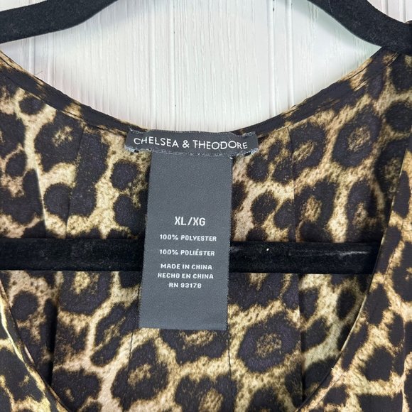Chelsea & Theodore Tunic leopard print short sleeve size XL - Picture 4 of 4